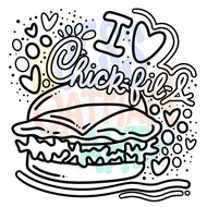 Chicken Sandwich Coloring Page