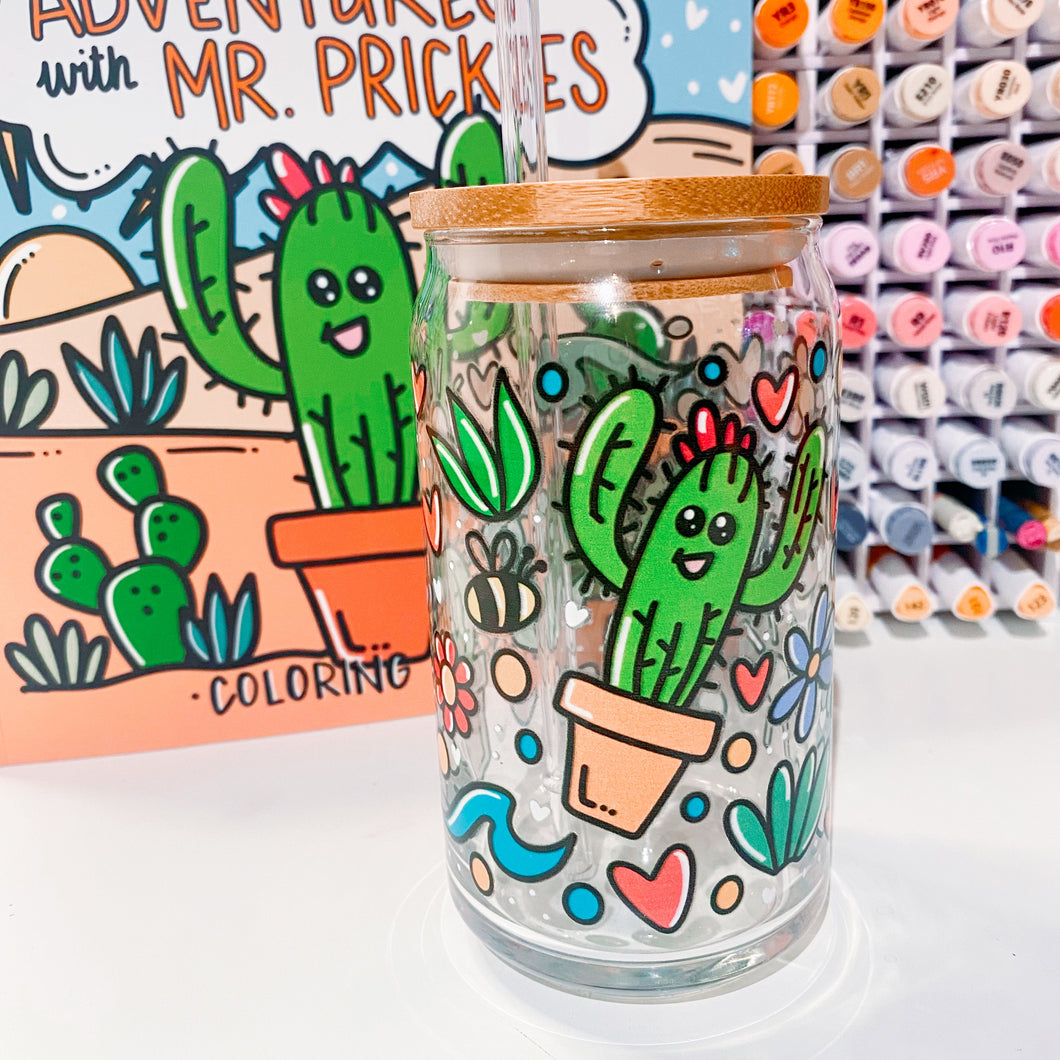 Mr Prickles Soda Can Glass