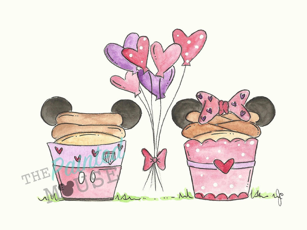 Valentine Cupcake Print