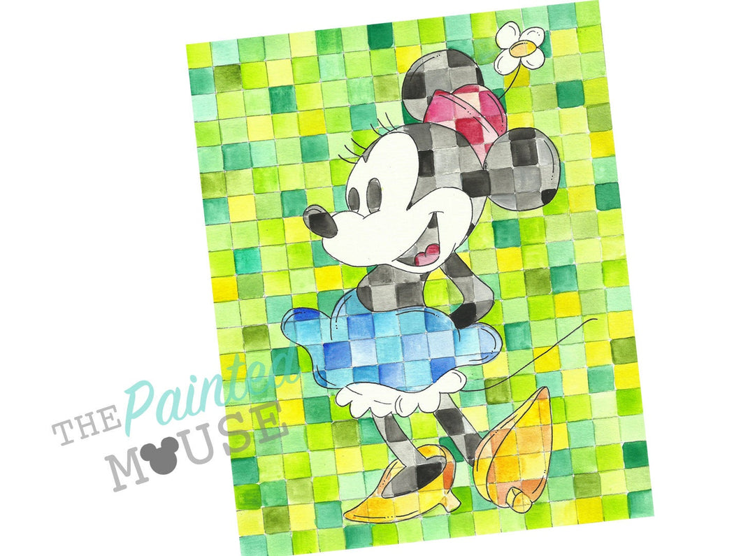 Green Squares Minnie