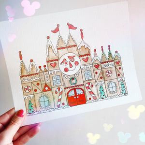 Gingerbread Small World Print