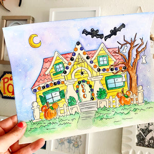 Halloween Mickey House Print