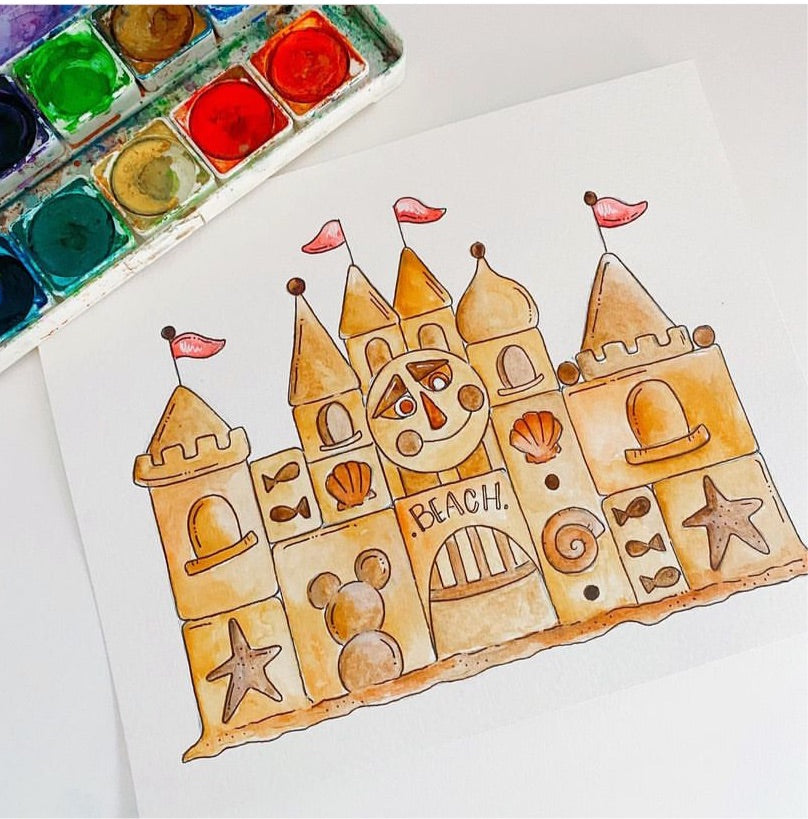 Sand Castle Small World Print