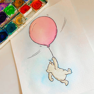 Pooh With Balloon Print