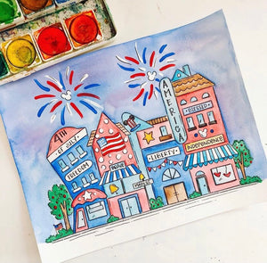 4th of July Town Print