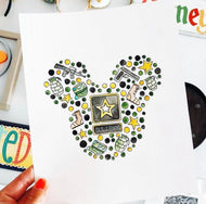 Army Mickey Head Print