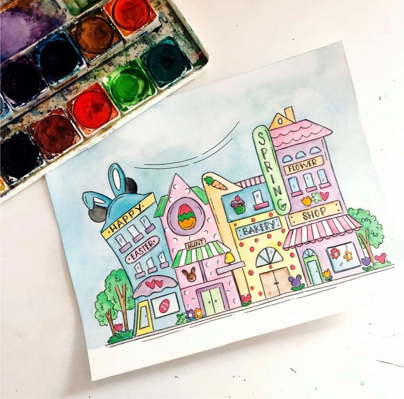 Easter Town Print